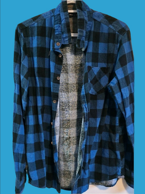 4/$67 Deal! Brave Soul Blue and Black Buffalo Plaid Flannel Button-Up Shirt